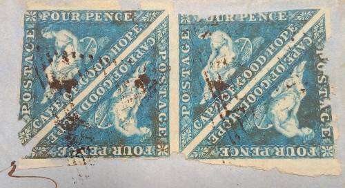 RARE GoGH 4d TRIANGULAR x 4 ON COVER- FULL LETTER!!! - See Discripton