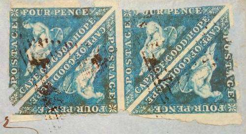 RARE GoGH 4d TRIANGULAR x 4 ON COVER- FULL LETTER!!! - See Discripton