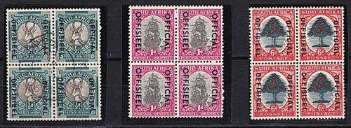 Very neat selection of Union "OFFICIAL" Opt Blocks of 4 - See Scans