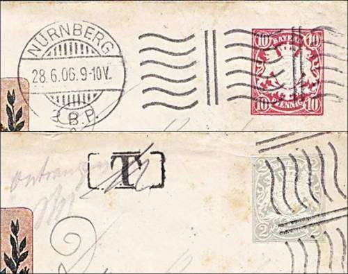 Very Scarce 1906 Bayern Covers "NURNBERG" to "AMSTERDAM" with Excellent Postmarks - See all the SCAN
