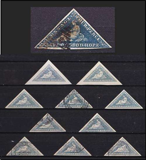 1853 CoGH SG6a- Fore-Runner & Template to the Union Triangles, Varieties, etc CV = R5,000+