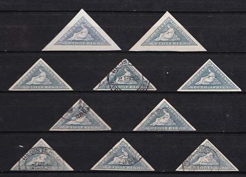 1853 CoGH SG6a- Fore-Runner & Template to the Union Triangles, Varieties, etc CV = R5,000+