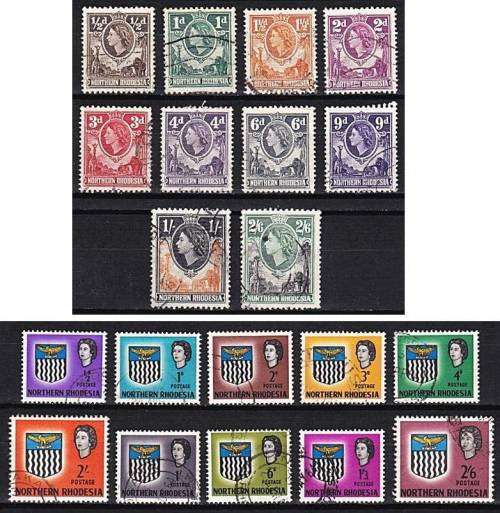 Northern Rhodesia QEII VFU Short Sets!