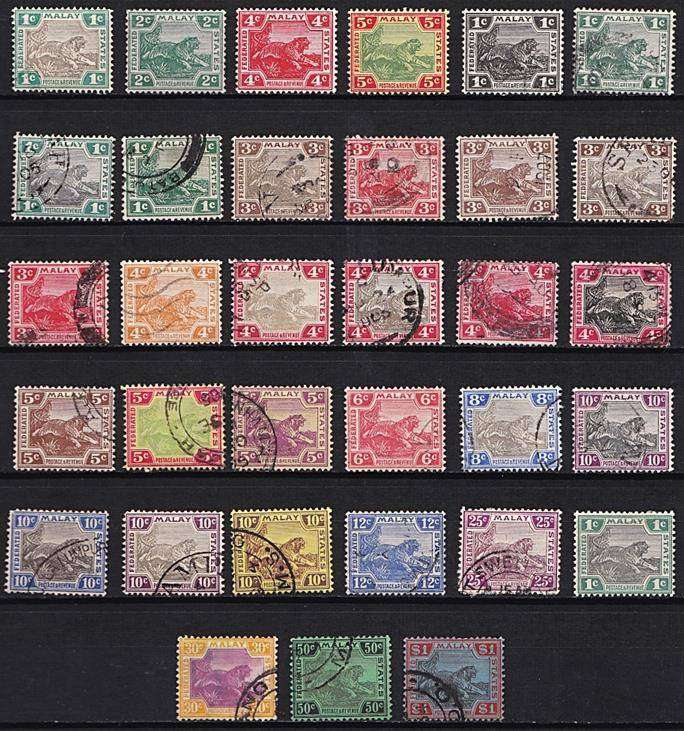 Malayan Tigers! Lots of different issues & varieties (Mint & VFU) CV= R1,000+