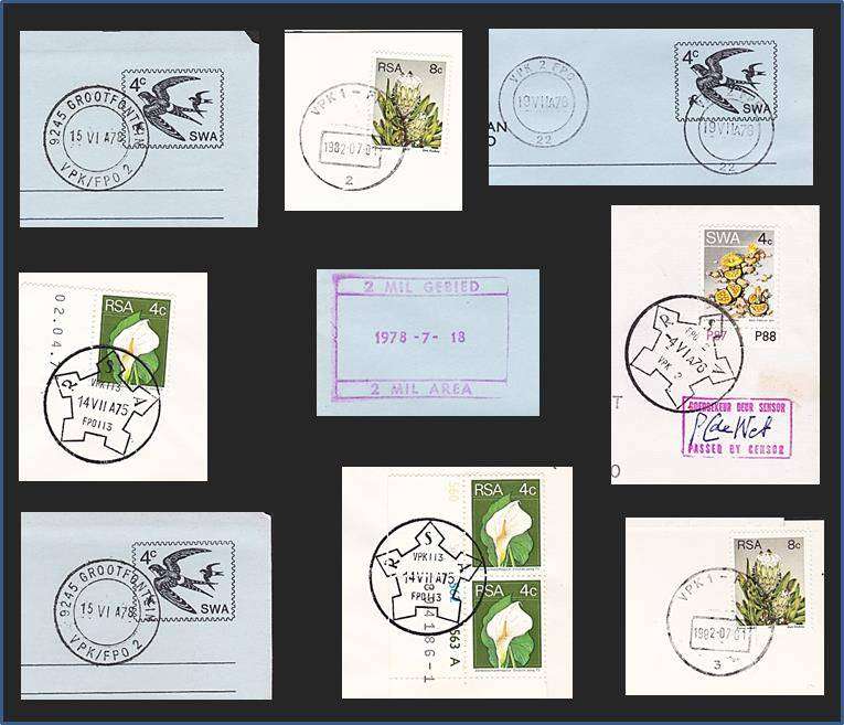 S.A. Bush War:  29 x "FIELD POST OFFICE" Covers - Various Locations - 1 x Large UNTAG Cover