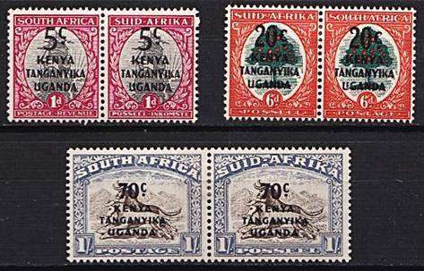 KUT Opt on 1941/42 Union Very Fine Mint (*) Issues - Great CV!