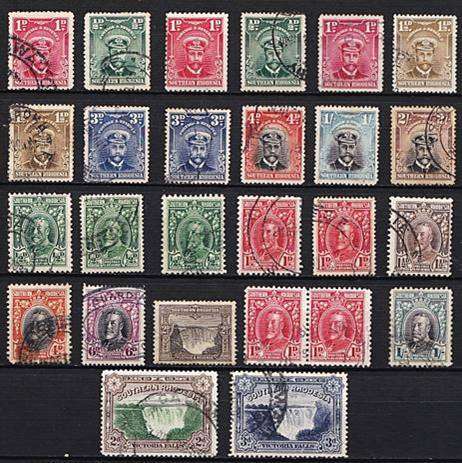 Excellent Used Selection of Southern Rhodesia: KGV (1924) through to KGVI (1950) - CV = R3,000+
