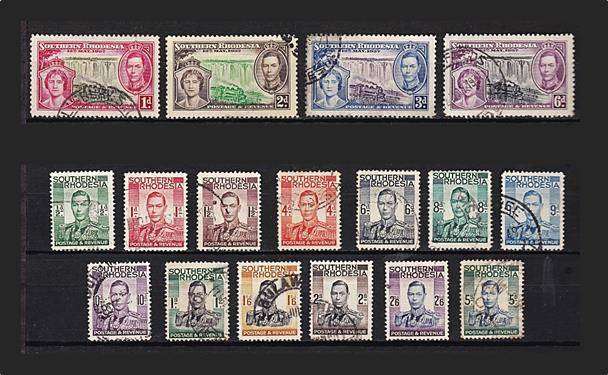 Excellent Used Selection of Southern Rhodesia: KGV (1924) through to KGVI (1950) - CV = R3,000+