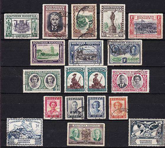 Excellent Used Selection of Southern Rhodesia: KGV (1924) through to KGVI (1950) - CV = R3,000+