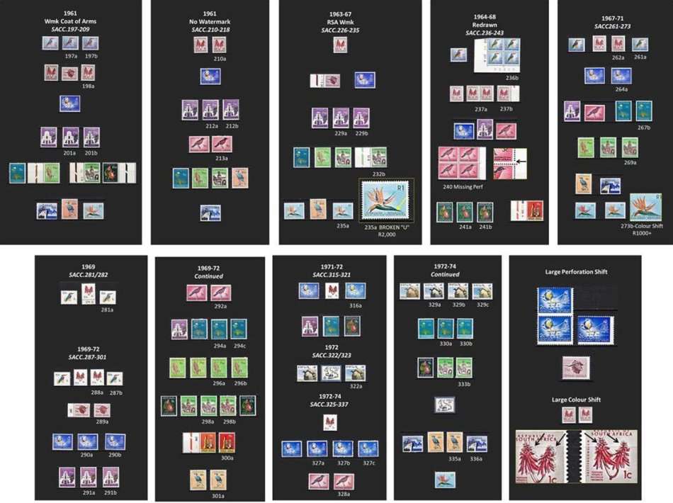 RSA First Definitive Issue - All Sets - UMM(**) - Difficult Collection/Scarce Var - CV = R9,000+++