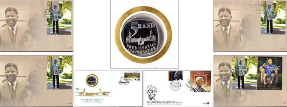 Fantastic Nelson Mandela Collection - Includes Presidential Inauguration High Value COIN Cover !!!