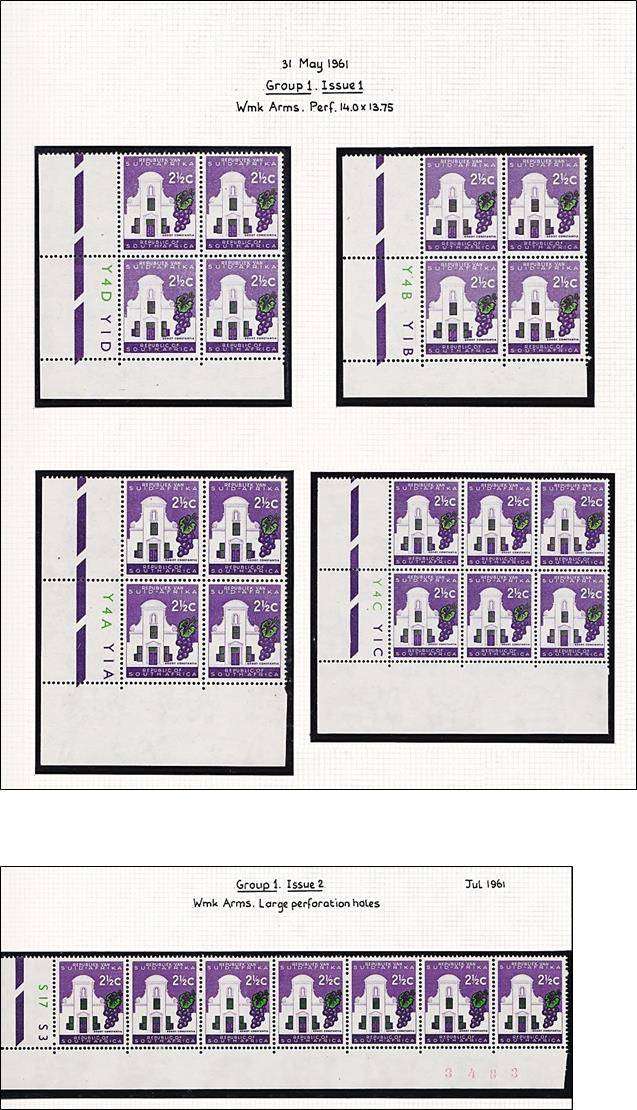1961-74 RSA 1st Def 2½c & 4c Groot Constantia Extensive (**) Study in Controls & Var. CV = R4,000+