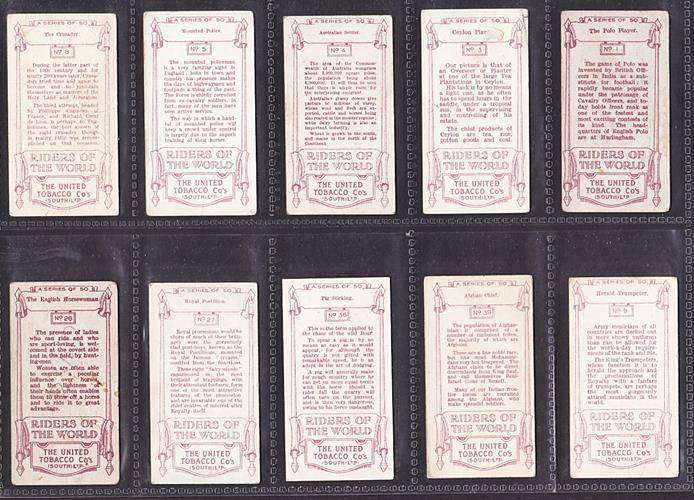 Very Scarce Thematics - Tabaco Cards "RIDERS OF THE WORLD"