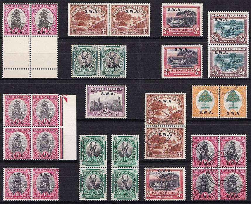 1926-1930 S.W.A. Opt on Union Pictorials Selection of Mint & Rare Used incl minor varieties