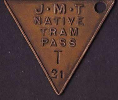 Rare "J.M.T. NATIVE TRAM PASS_T_21" (Johannesburg Municipal Tramway)