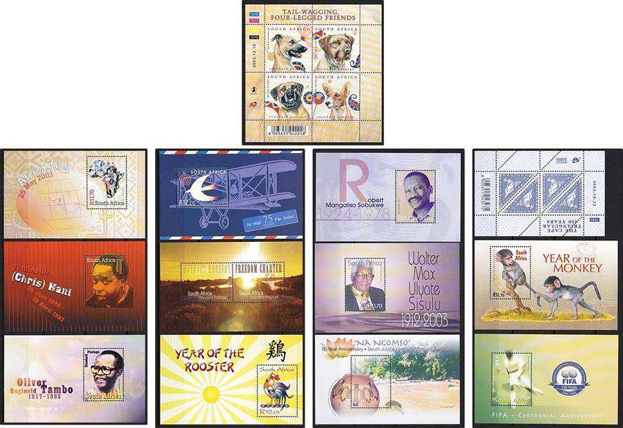 2003-2004 SA UMM (**) Minisheets x 13 *** Face Value = R135+ ***  Some Great Issues!!!