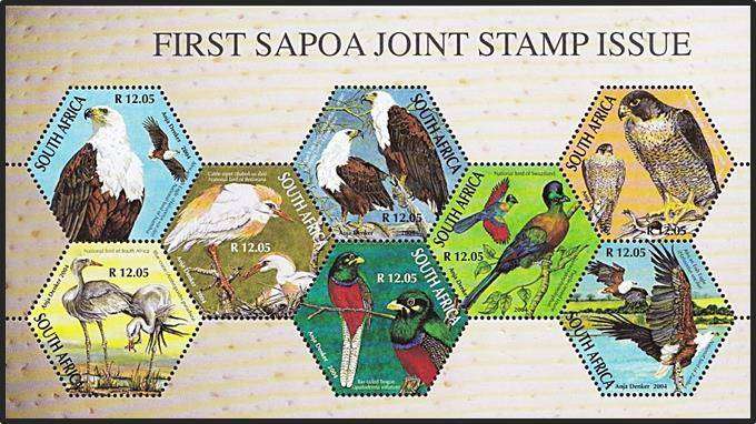 Fantastic 2004 RSA UMM (**) MS - First SAPOA Joint  Stamp Issue (Face = 8 x R12,5 = R100-00)