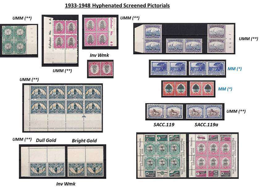 1933-1948 Hyphenated Screened Pictorials with Varieties (UMM/MM) Incl JIPEX Sheets - GREAT VALUE