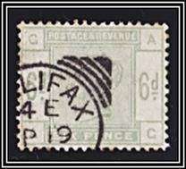 1883/84 Q.Vic GBR 6d Dull Green (SG.194) Nice Clear Postmarking *** £230+ ***