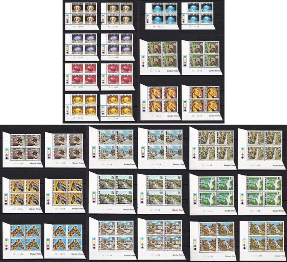 1980 Zimbabwe UMM (**) Full Set in A & B Controls Including High Value 40c A/B *** CV = $200+++  ***