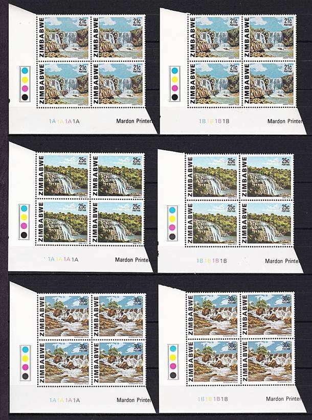 1980 Zimbabwe UMM (**) Full Set in A & B Controls Including High Value 40c A/B *** CV = $200+++  ***