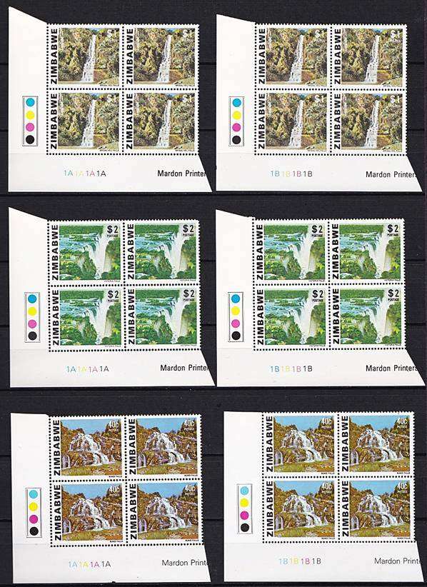 1980 Zimbabwe UMM (**) Full Set in A & B Controls Including High Value 40c A/B *** CV = $200+++  ***