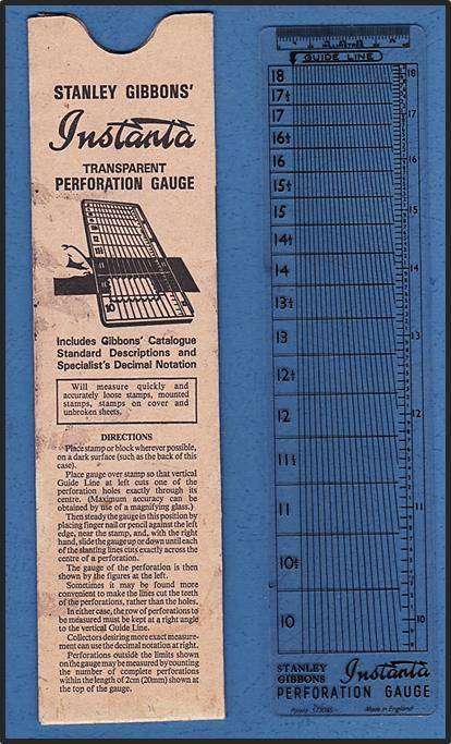 Antique Stanley Gibbons INSTANTA Transparent Perforation Guage Complete