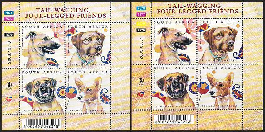 2003 of South Africa UMM (**) MS & REPRINT MS - Tail Wagging Four Legged Friends @ CV  R720