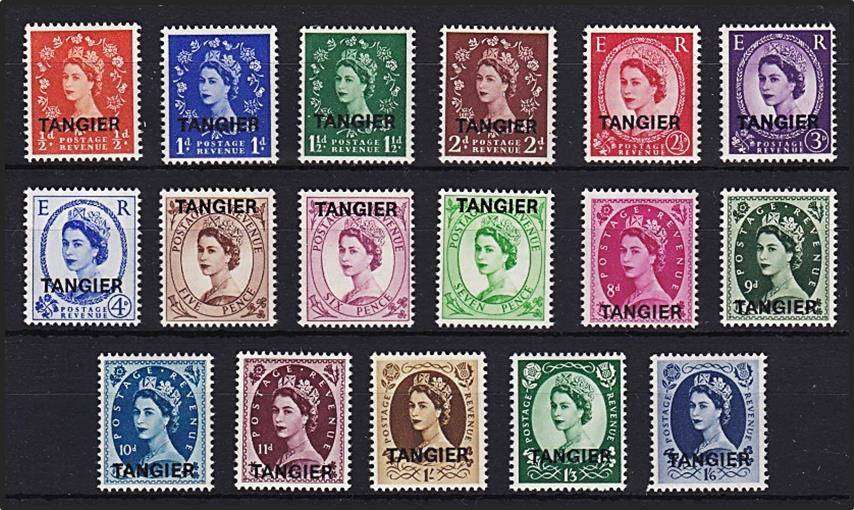 1952-54 "TANGIER" Opt on QEII GBR Full UMM (**) Set (SG.289-305) *** Good Value ***
