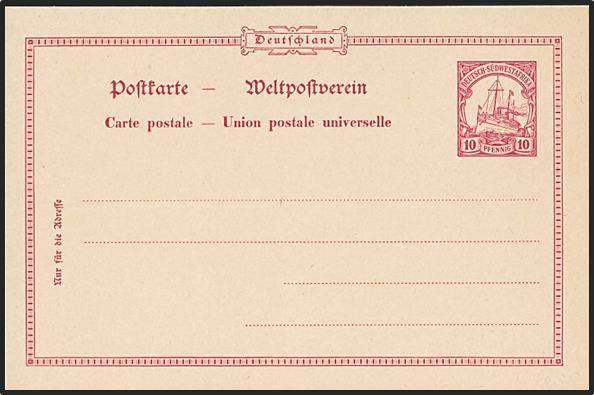 1900s German South West Africa Unused 10pf Prepaid Postcard - Mint Condition