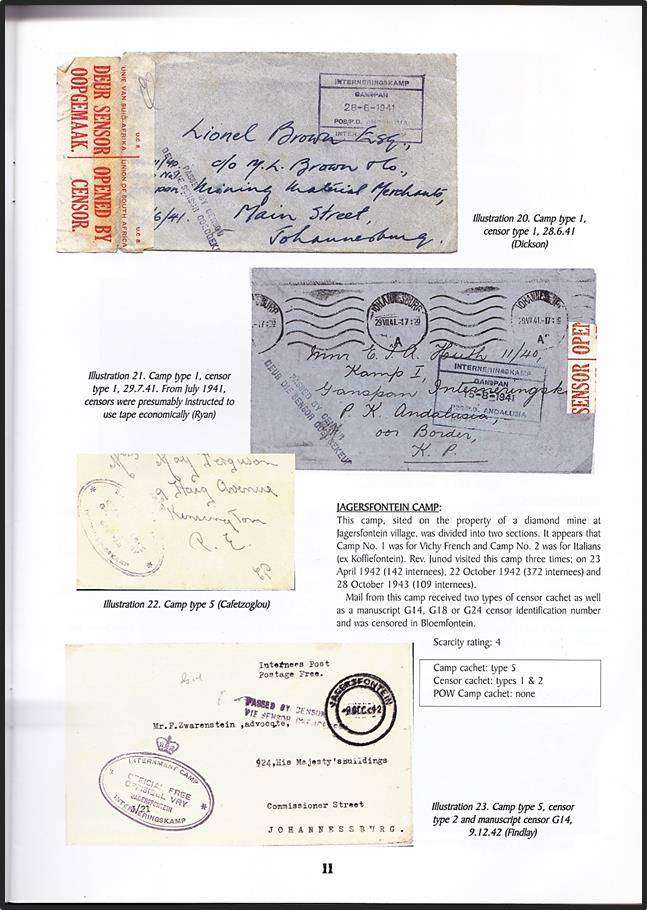 WWII P.O.W. & Internment Camps in SA & Their Mail  (40 Pages) - FANTASTIC REFERENCE MATERIAL