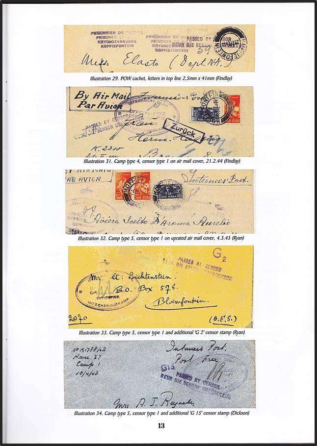 WWII P.O.W. & Internment Camps in SA & Their Mail  (40 Pages) - FANTASTIC REFERENCE MATERIAL