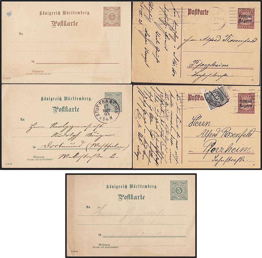 9 x Early Bavaria & Wurttemberg Postal History Items !!!
