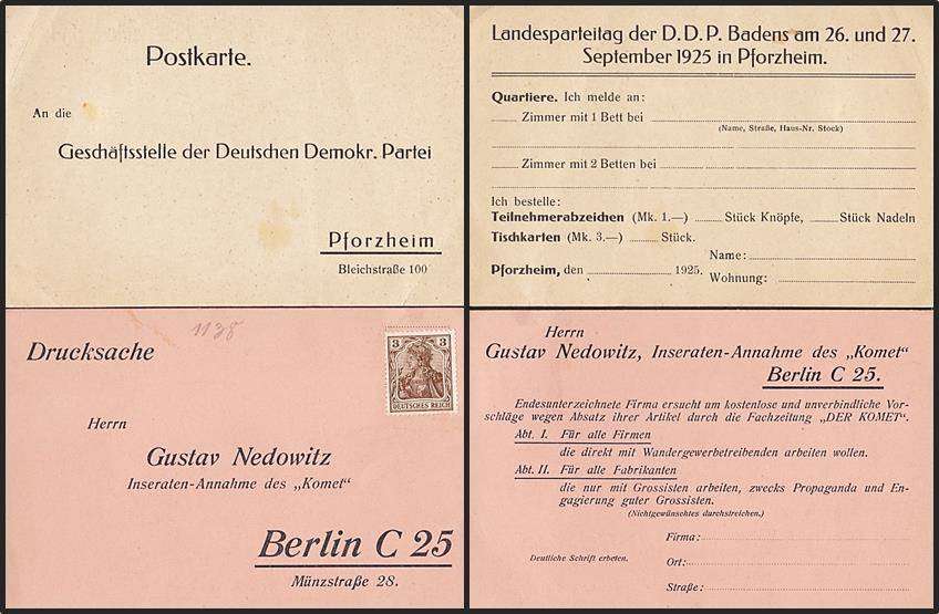 15 x German Reich Early 1900s Postal History Postcards - 2 x Political Propaganda Items?