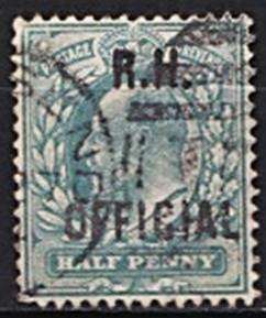 Scarce 1902 GBR Royal Household (R.H.) Official on ½d KEVII   *** CV = R4,000+ ***