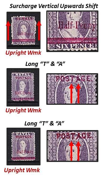 Great Study of the 1895 Natal Queen Victoria (SACC.107) VARIETIES - Some Very Scarce !!!