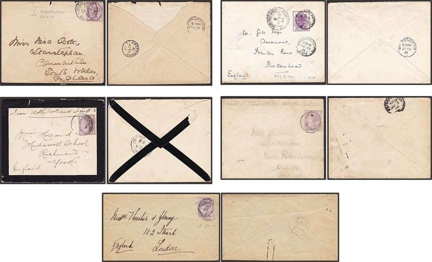 BOER WAR - 5 x "FIELD P.O." Covers - Great Postmarking