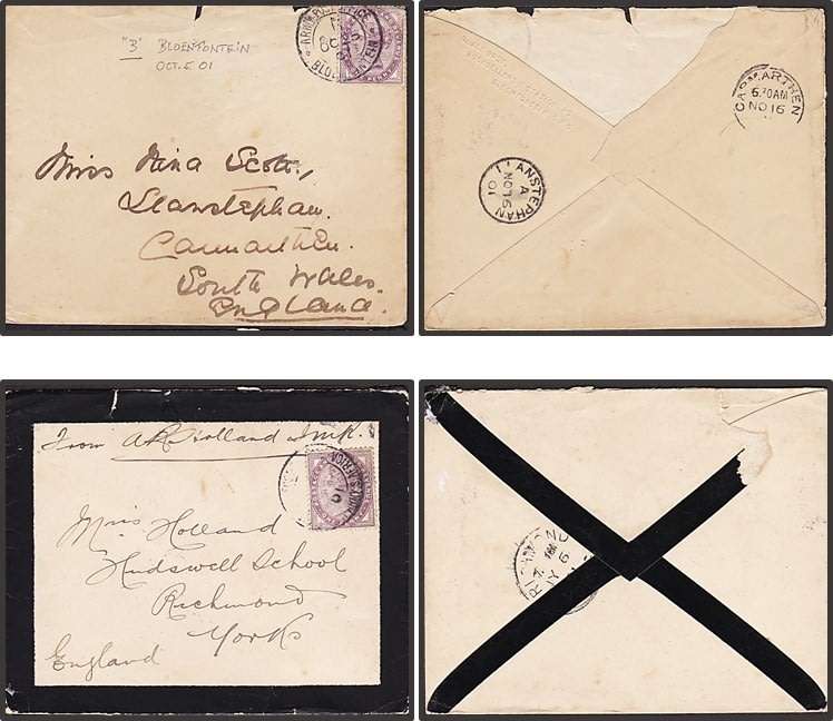 BOER WAR - 5 x "FIELD P.O." Covers - Great Postmarking