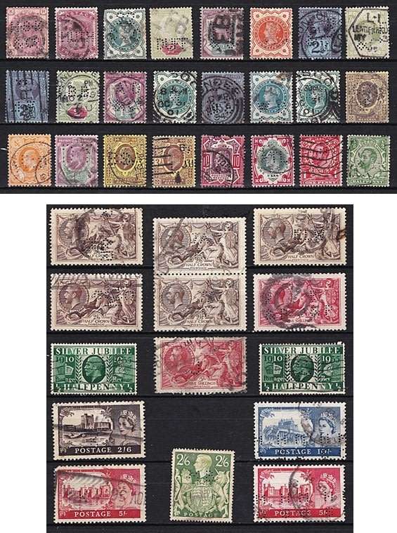 *** PERFINS *** Early GBR, Ceylon & Austrialia *** GREAT STUDY LOT ***
