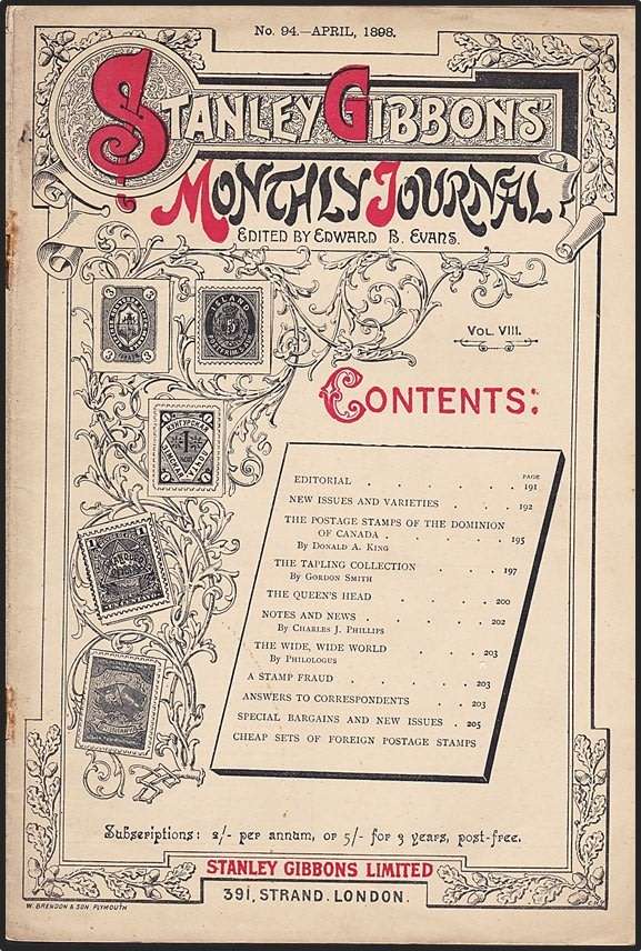 VERY SCARCE - 1898 COMPLETE Stanley Gibbons Monthly Journals x 3 - No.91/No.94/No.95