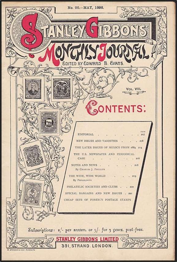 VERY SCARCE - 1898 COMPLETE Stanley Gibbons Monthly Journals x 3 - No.91/No.94/No.95