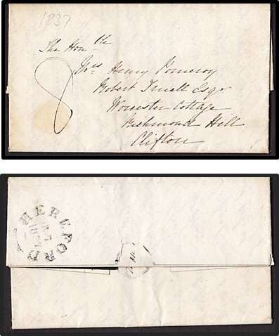 1837 GBR Pre-Stamp Full Letter to "HEREFORD" *** SEE SCANS ***