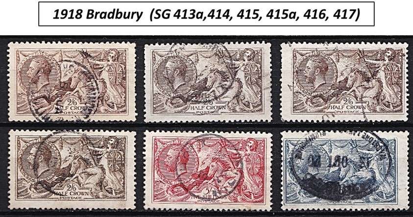 4 x GBR Seahorses Sets to - (Waterlow, De La Rue & Bradbury) - See Scans *** CV = R34,000 ***