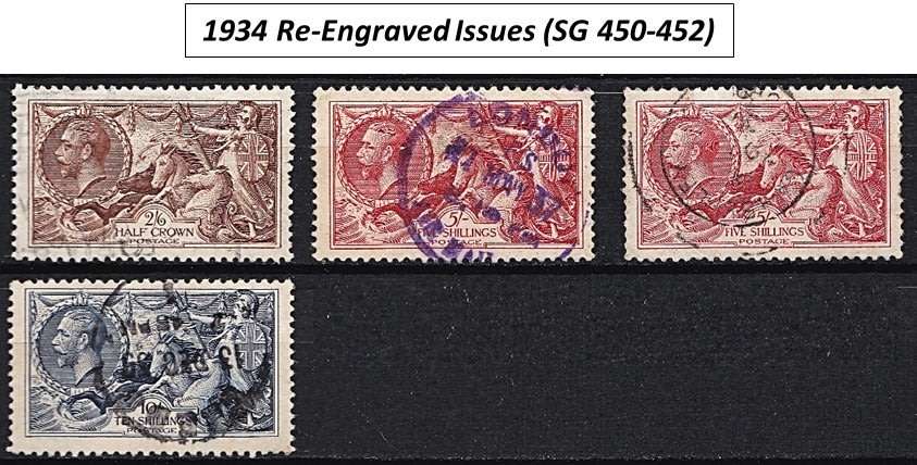 4 x GBR Seahorses Sets to - (Waterlow, De La Rue & Bradbury) - See Scans *** CV = R34,000 ***