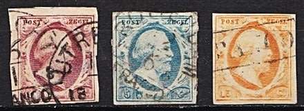 1852 Netherlands King Willem III Imperf Used Set  *** CV = R3,150+ ***