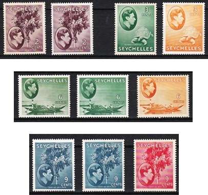 1938 Seychelles KGVI MM (*) Most Issues & Varieties to 5R - High Values Included *** CV = R16,000+ *