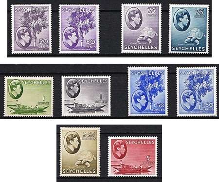 1938 Seychelles KGVI MM (*) Most Issues & Varieties to 5R - High Values Included *** CV = R16,000+ *