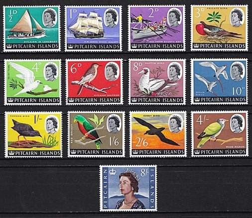 1964 Pitcairn Islands "SHIPS & BIRDS" Full MM(*) Set  *** CV = R600+ ***