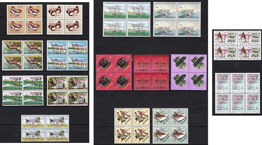 1975 Mozambique Independence Opt UMM (**) Multiples x 16 (Short set)  **** CV = R1,750+ ****
