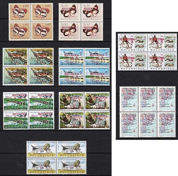 1975 Mozambique Independence Opt UMM (**) Multiples x 16 (Short set)  **** CV = R1,750+ ****